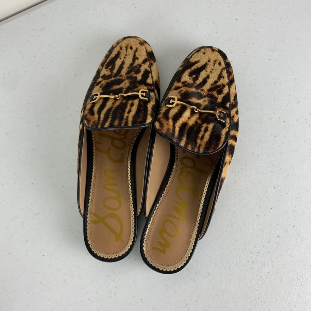 Sam Edelman Linnie Mule Womens 8 Animal Print Calf Hair Horsebit Slide Slip On - Picture 4 of 7